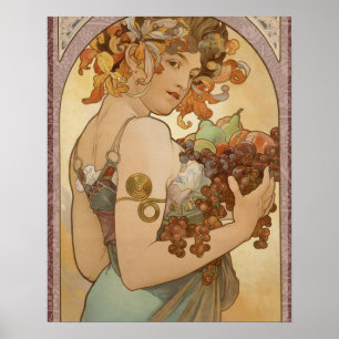 Poster Art Nouveau Femme Mucha Belle