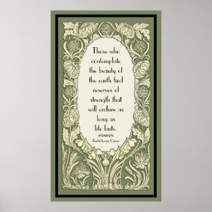 Poster Art Nouveau Fleur Floral Bordure Devis Taille pers