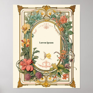 Poster Art nouveau floral vintage