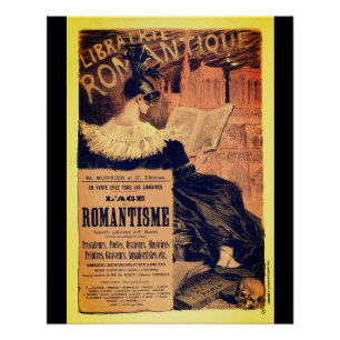 Poster Art nouveau librairie romantique gothique grasset
