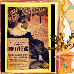 Poster Art nouveau librairie romantique gothique grasset