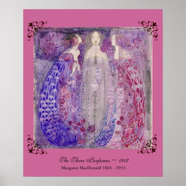 Poster Art Nouveau MacDonald Les trois parfums 1912 (Devant)