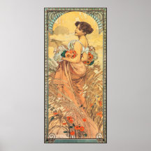 Art Nouveau Painting of Summer by Alphonse Mucha