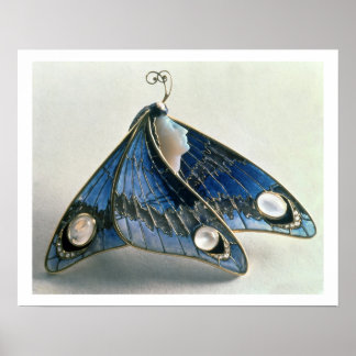 Poster Art Nouveau pendentif sous forme de papillon, c.19