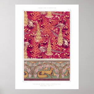 Poster Art nouveau renard faisan digitale verneuil 
