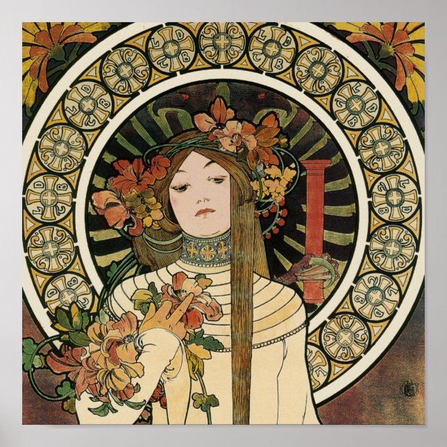 Poster Art Nouveau Trappistine Mucha Art (Devant)