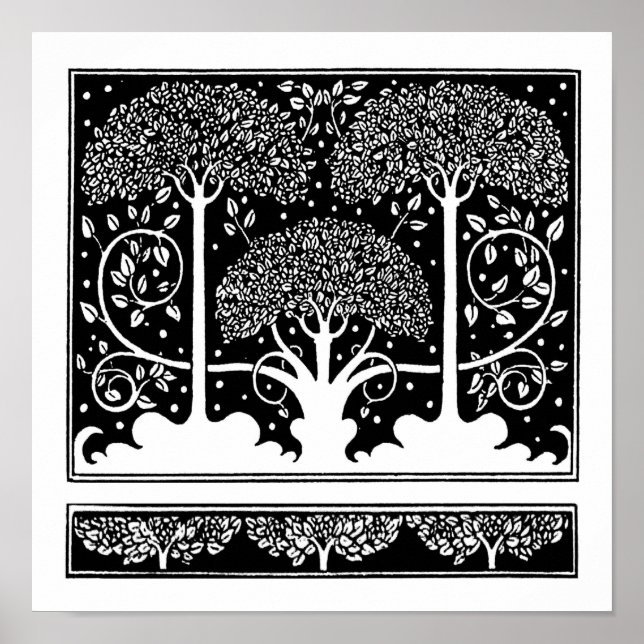 Poster Art Nouveau Tree Beardsley Motif (Devant)