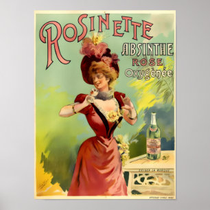Poster Art Nouveau vintage Absinthe Rosinette