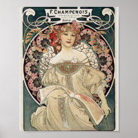 Art Nouveau vintage Alphonse Mucha Art Peinture