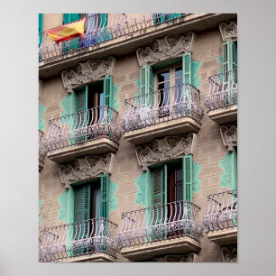 Poster Art Nouveau Windows - Barcelone, Espagne Jigsaw Pu