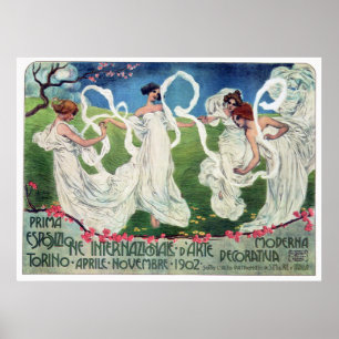 Poster Art Nouveau World Arts Exposition Advertisement