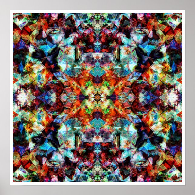 Poster Art numérique Abstrait coloré (Devant)