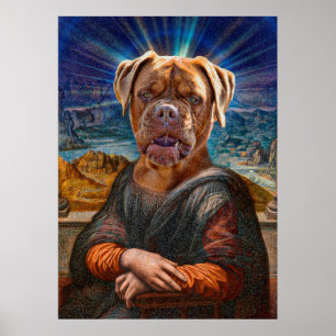 Poster Art numérique - BULLDOG MONA LISA
