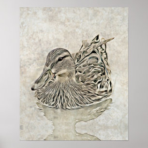 Poster Art numérique de canard