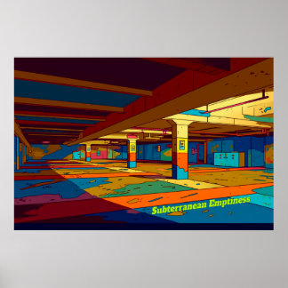 Poster Art numérique de concept d'espace limite rétro