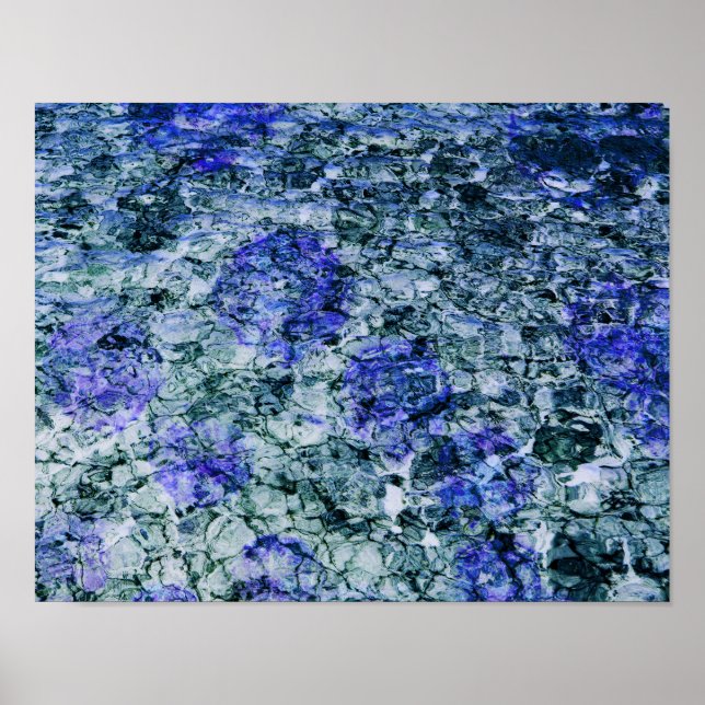 Poster Art numérique de fond abstrait aquarelle bleue (Devant)