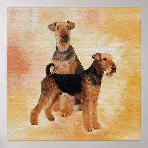 Poster Art numérique de terriers d'Airedale
