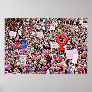Poster Art numérique du rassemblement de mars des femmes