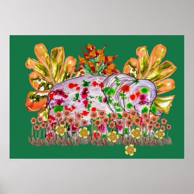 Poster Art numérique éléphant (Devant)