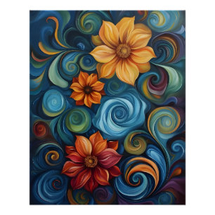 Poster Art numérique Flower
