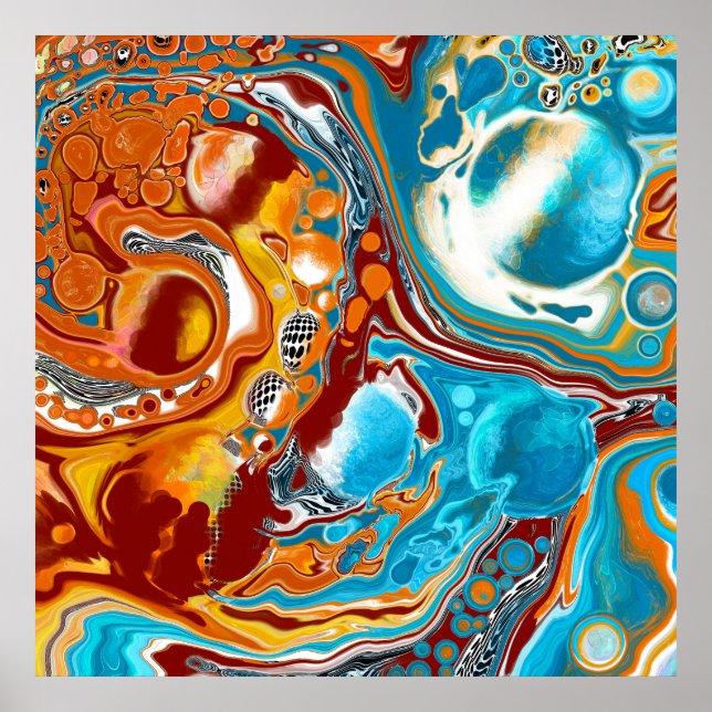 Poster Art numérique liquide de lisses planétaire (Devant)