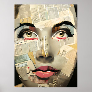 Poster Art numérique unique Dame jolie abstraite