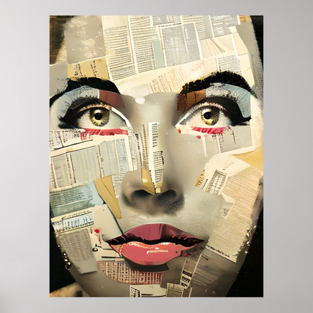 Poster Art numérique unique | Dame jolie abstraite (Devant)
