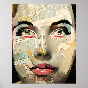 Poster Art numérique unique de style Artsy   Dame jolie a