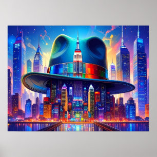 Poster Art NYC Cool New York City dans mon Chapeau