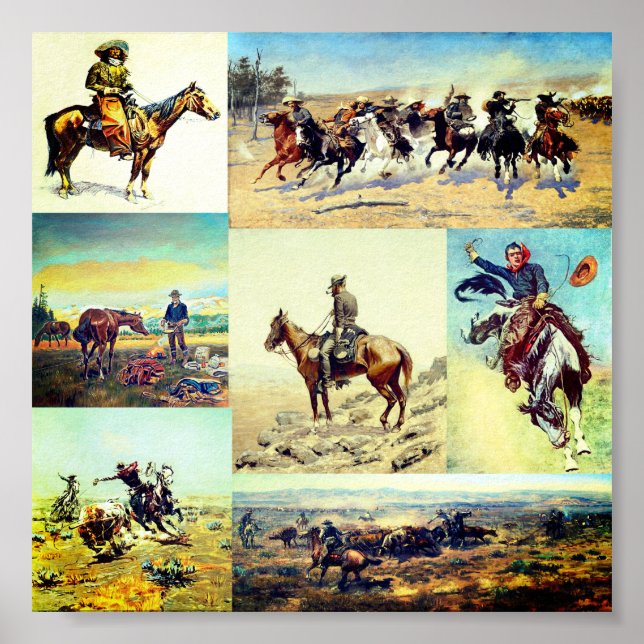 Poster Art occidental Cowboy (Devant)
