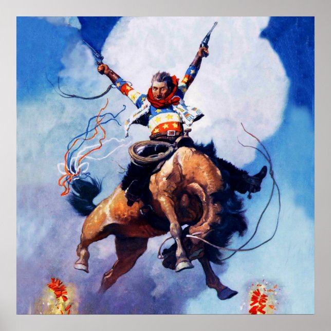 Poster Art occidental "Les armes à feu blazing" par NC Wy (Devant)