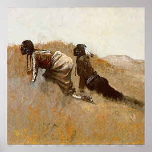 Poster Art Occidental "Les scouts indiens observent le co