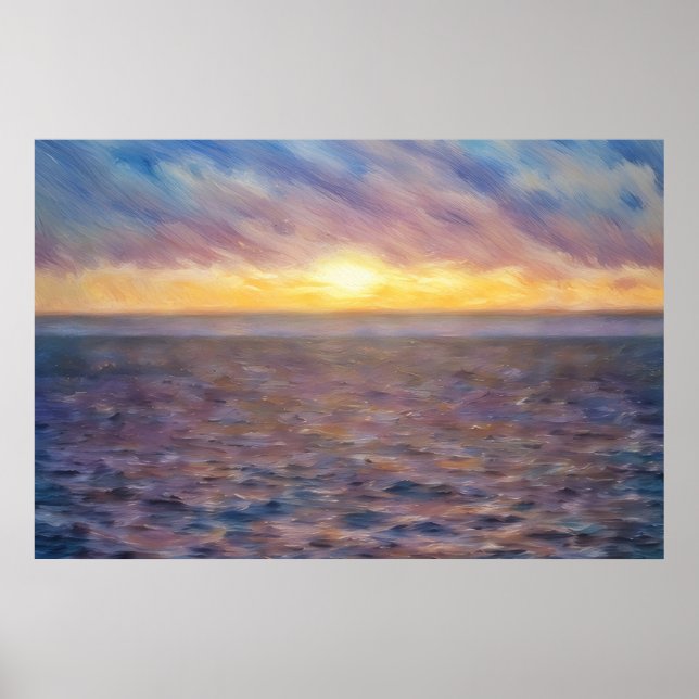 Poster Art Ocean Sunset Beach (Devant)