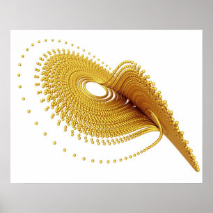 Poster Art Optique Lorenz Golden Fractal Attracteur Deux