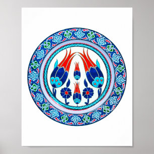 Poster Art oriental turc en bleu