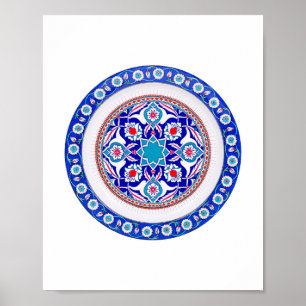 Poster Art oriental turc en bleu