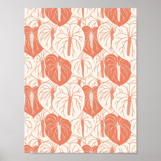 Poster ART PAPER Téléchargement - Anthurium continu motif (Devant)