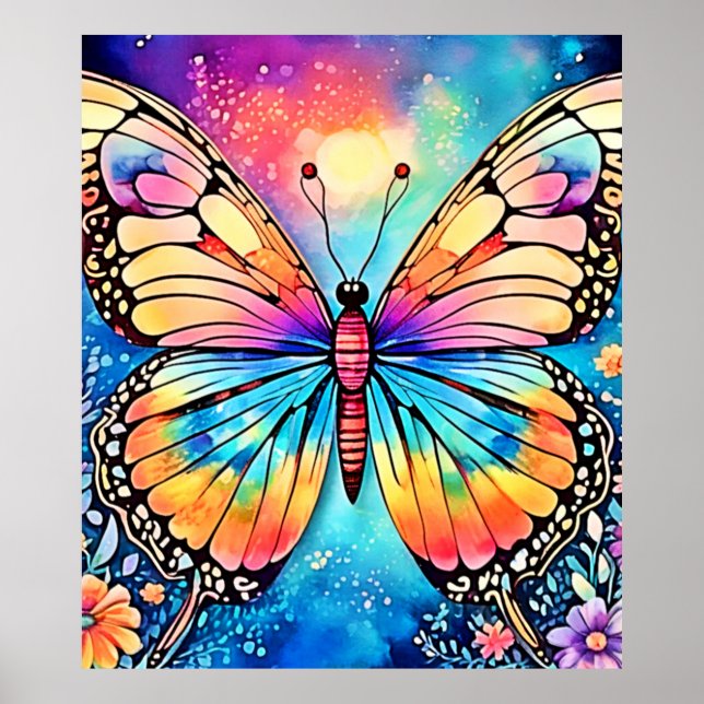 Poster Art papillon vibrant (Devant)