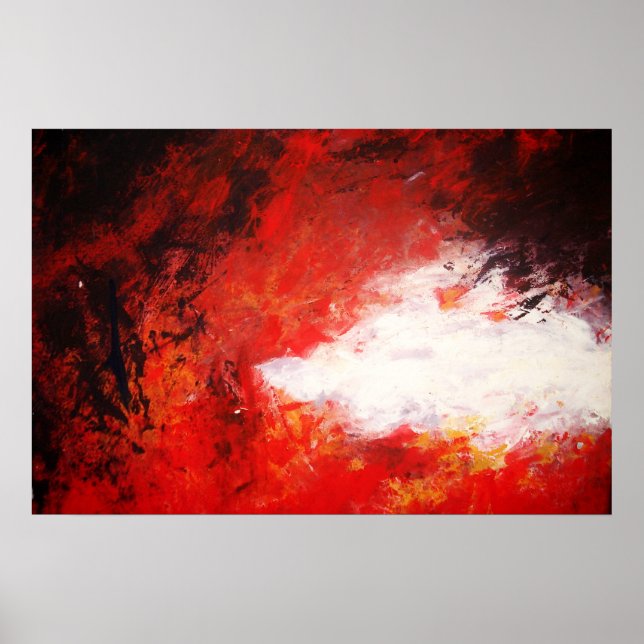 Poster Art peinture Abstrait moderne Imprimer Rouge Créat (Devant)