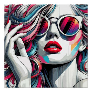 Poster Art Peinture de fille élégant