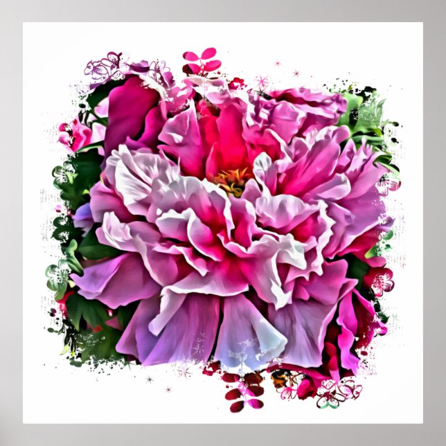Poster *~* Art Peony rose Peony Peinture Artistique AR1 (Devant)