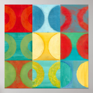 Poster Art Pop brillant avec cercles et Carré