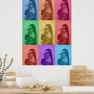 Poster Art Pop Moderne Rétro Coloré Grille de Photos Pers