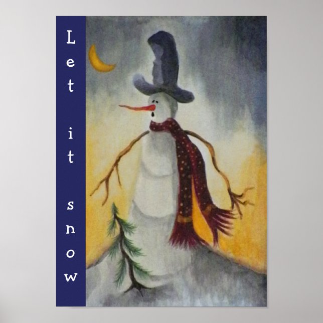 Poster Art populaire primitif Snowman (Devant)