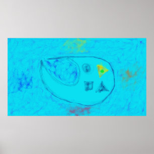Poster Art Pot-pourri Bleu Aqua Minimal Art Abstrait