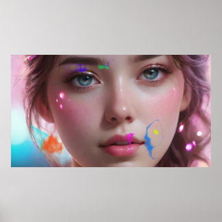 Poster Art Potpourri  AI Girl and Abstract