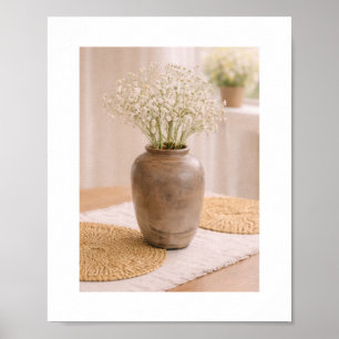 Poster Art prêt à encadrer Baby's Breath Neutre Fermette