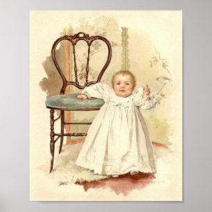 Poster Art Print by Maud Humphrey Baby's First Step
