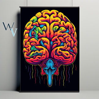 Poster Art psychédélique du cerveau