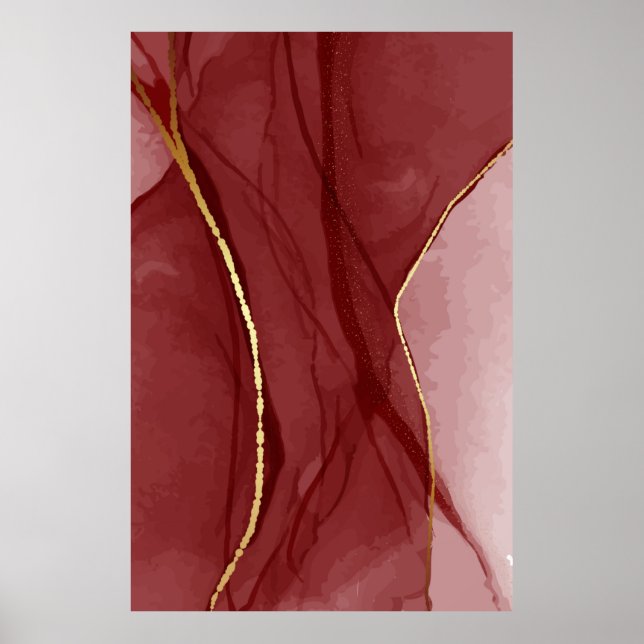 Poster Art Resin, marsala rouge foncé abstrait arrière -  (Devant)